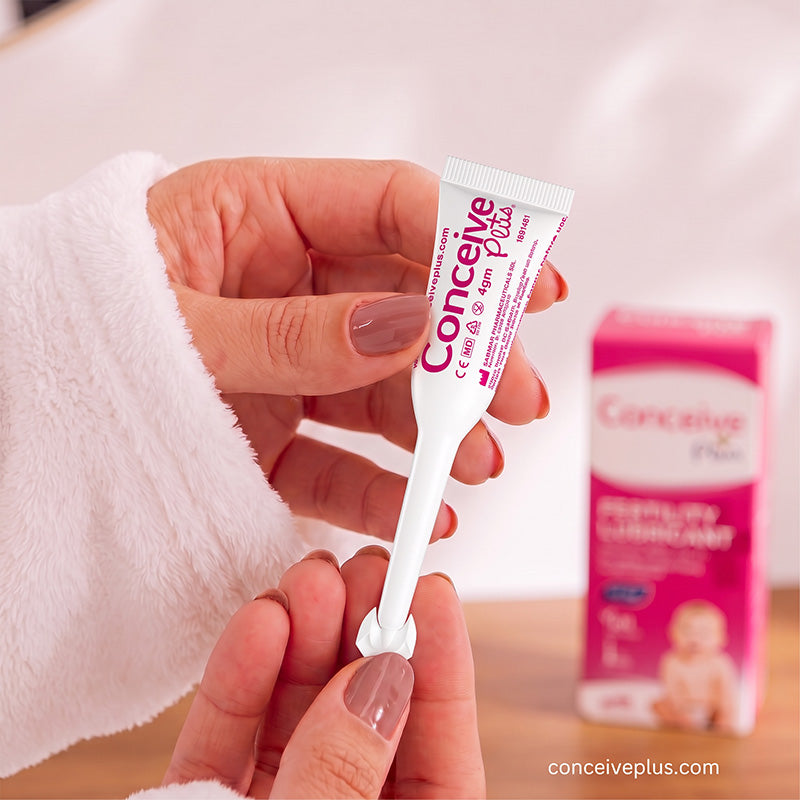 Conceive Plus เจลหล่อลื่นเพื่อเพิ่มโอกาสตั้งครรภ์ (หัวฉีดบรรจุล่วงหน้า 3 หลอด x 4 กรัม) - เจลหล่อลื่นเพื่อเพิ่มโอกาสตั้งครรภ์